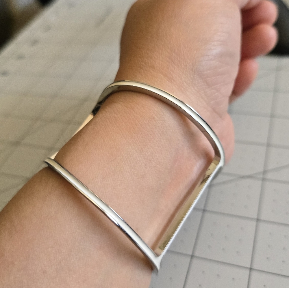 BCBG MaxAzria Silver Open Cuff Bracelet